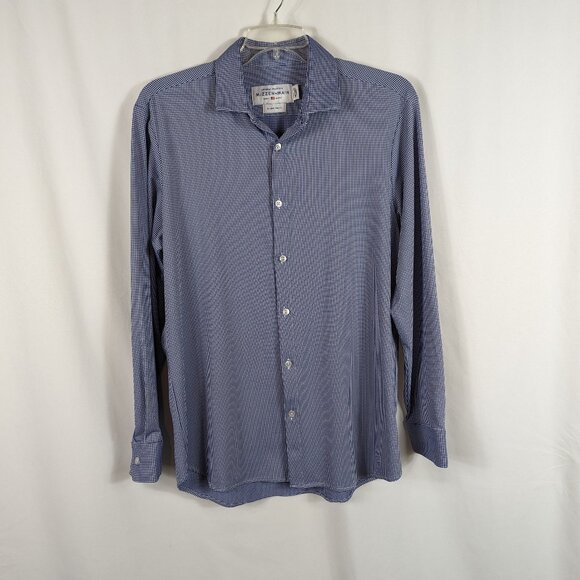 Mizzen + Main Spinnaker Collection Trim Fit Blue White Check Gingham Mens Sz XL - Picture 1 of 7